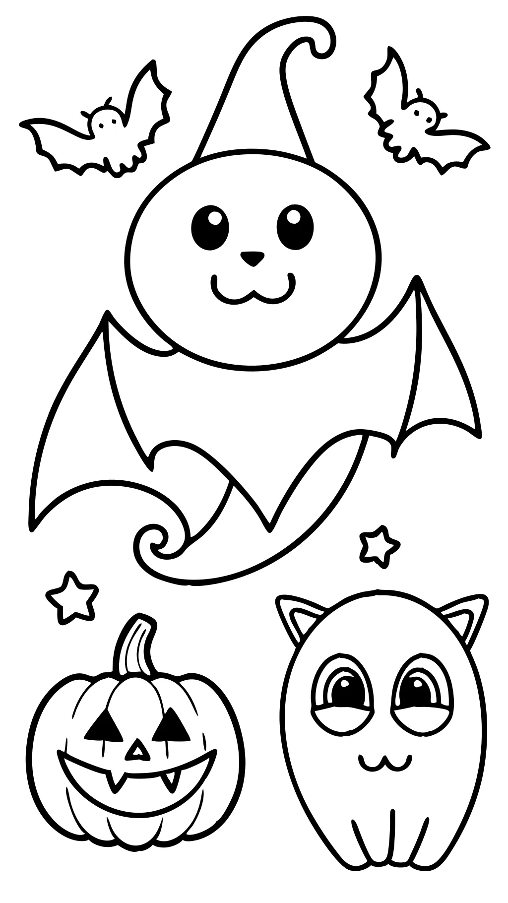 Páginas para colorear de Halloween para niños fáciles